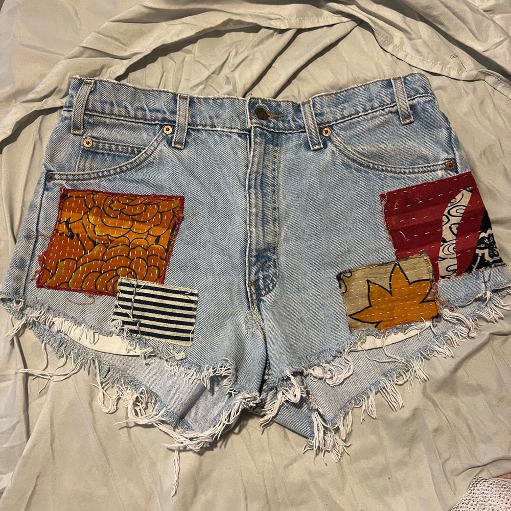 Urban outfitters patchwork Levi’s shorts